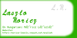 laszlo moricz business card