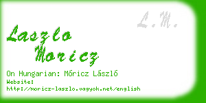 laszlo moricz business card